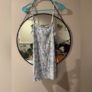 Blue floral mini dress